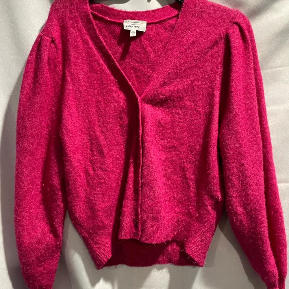 & Other Stories Fuchsia Cardigan Alpaca & Wool Blend